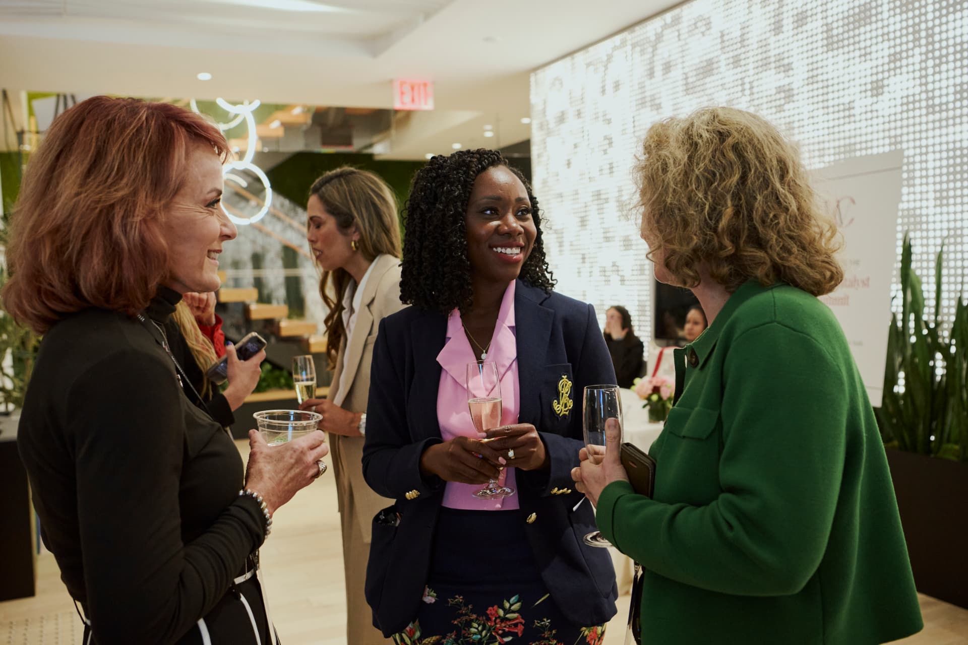 Guests in real conversation during a designed connection break